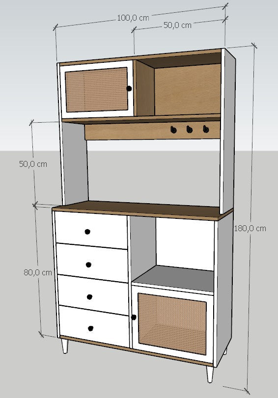 Nosta Kahve Köşesi - Çok Amaçlı Dolap | Rattan Hasır